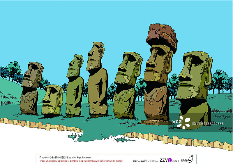 石像侧视图图片素材