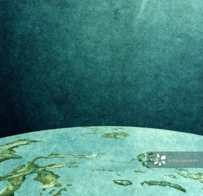 突出的地球岛屿（纸底负片）图片素材