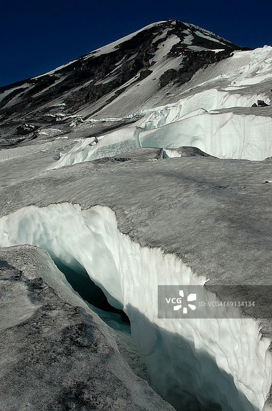 被雪覆盖的拉宁火山，阿根廷图片素材