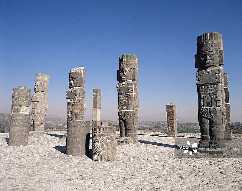 墨西哥图拉的托尔特克雕像图片素材