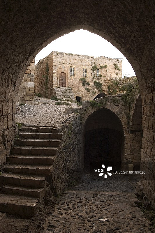 叙利亚 Krak des Chevaliers 城堡拱门图片素材