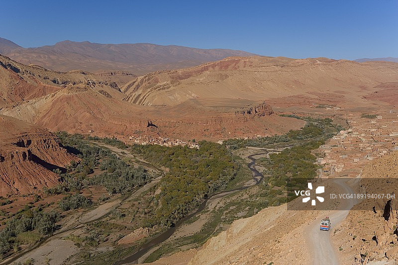 达德斯峡谷，阿特拉斯山脉，摩洛哥，北非图片素材