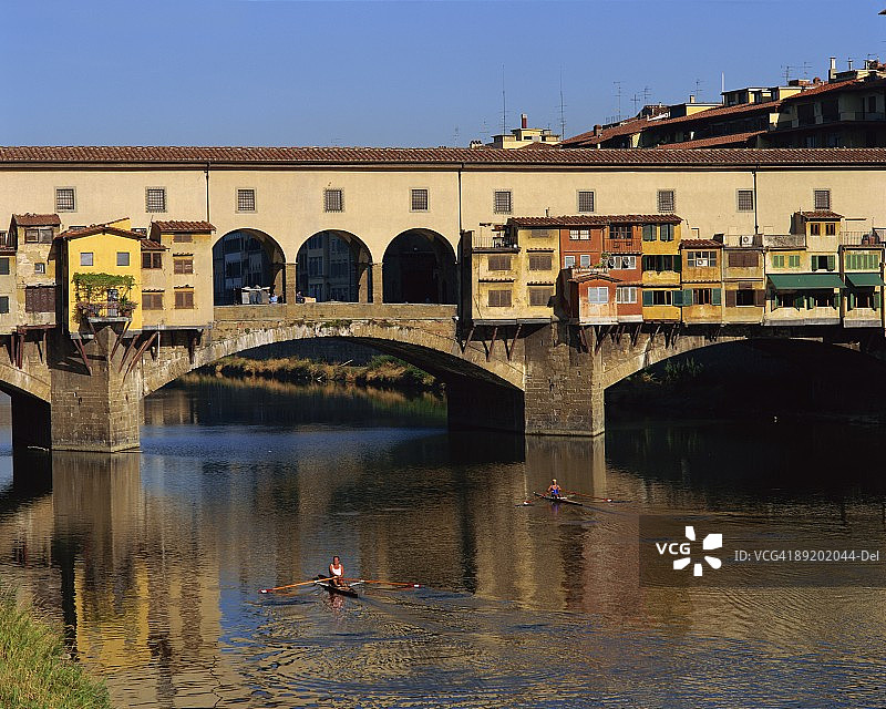 佛罗伦萨老桥：联合国教科文组织世界遗产，意大利托斯卡纳图片素材