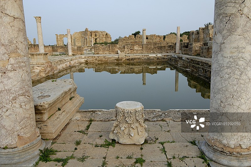 利比亚莱普蒂斯马格纳的哈德良浴场，联合国教科文组织世界遗产图片素材