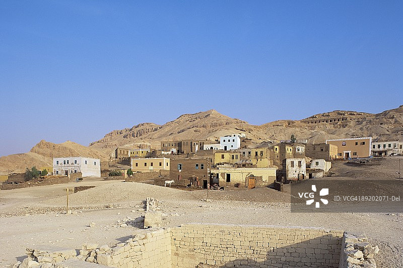 埃及底比斯西部地区的村庄图片素材