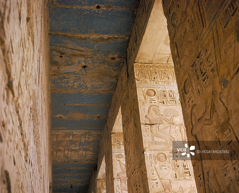 埃及底比斯麦迪尼特·哈布神庙，联合国教科文组织世界遗产图片素材