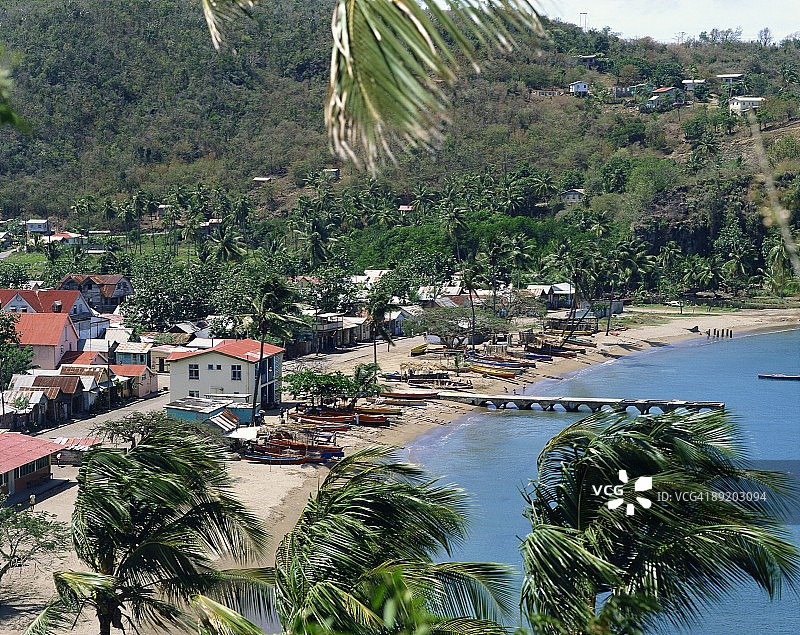 西海岸城镇：圣卢西亚，向风群岛，西印度群岛，加勒比海，中美洲图片素材