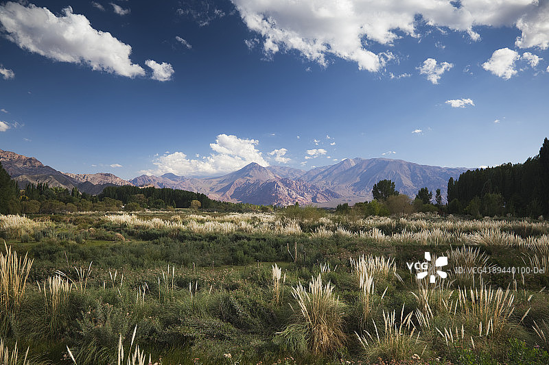 安第斯山脉与门多萨河图片素材