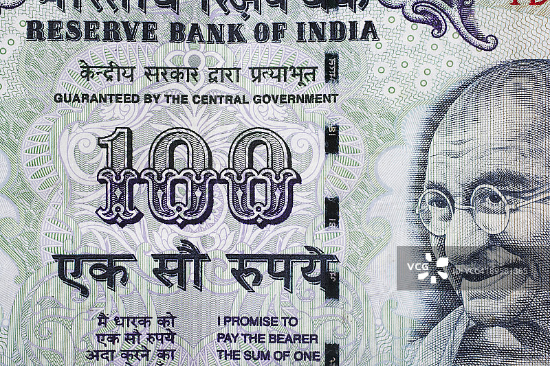 100印度卢比图片素材