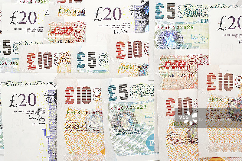 各种英镑纸币图片素材