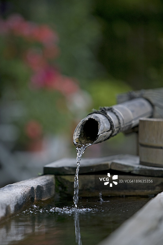 竹制洗手台图片素材