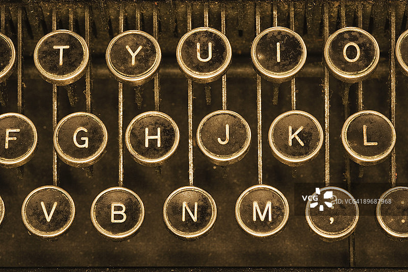老式打字机键图片素材