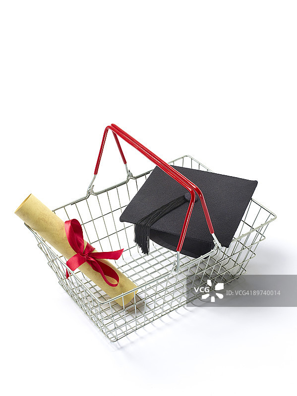 大学毕业帽和证书图片素材