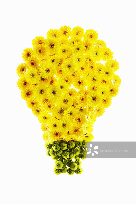 用鲜花制成的灯泡图片素材