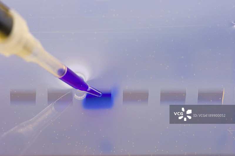 DNA琼脂糖凝胶加载图片素材