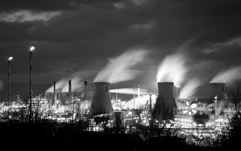 格兰杰茅斯石化工业夜景图片素材