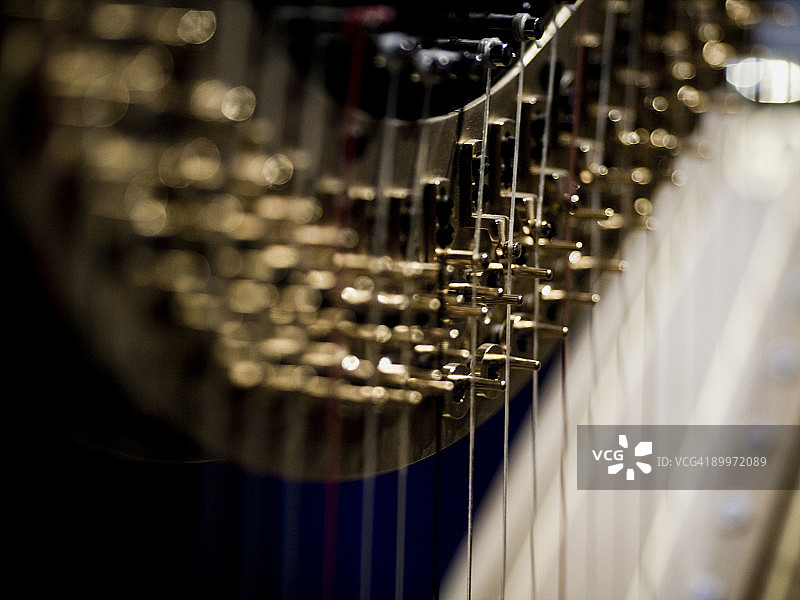 竖琴特写图片素材