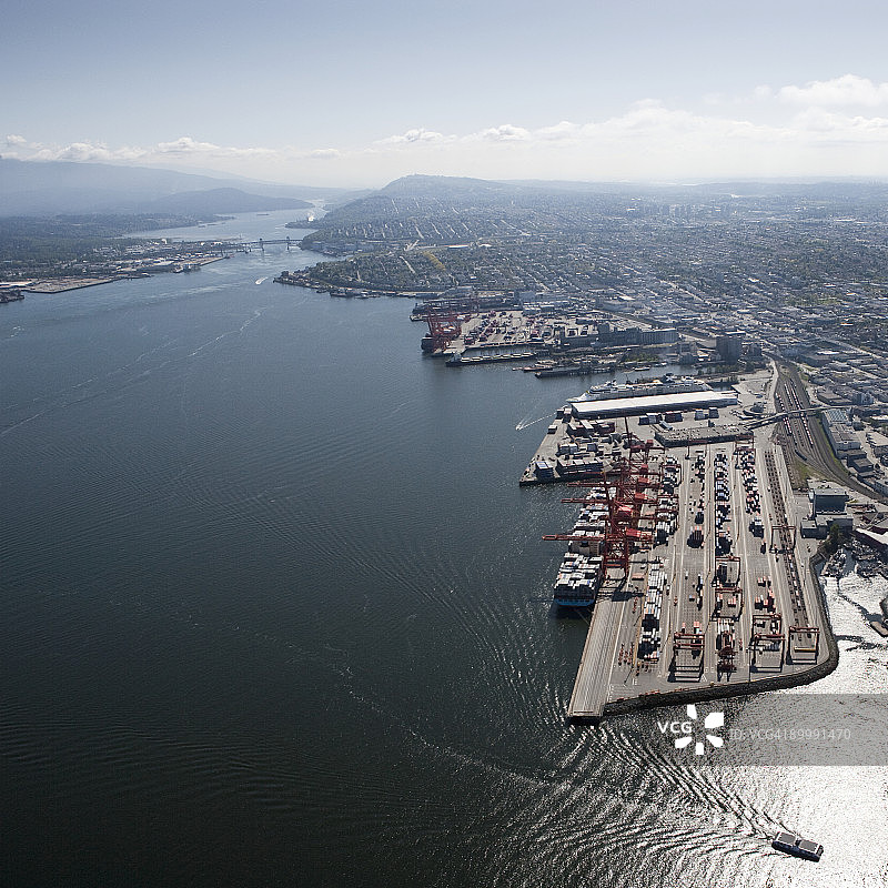 温哥华港口航拍图片素材