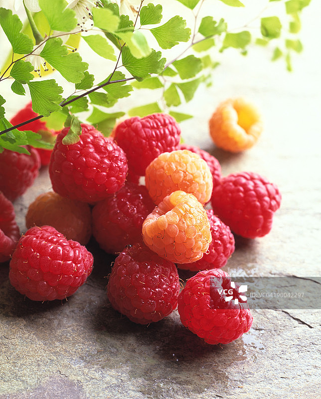 红黄色覆盆子图片素材