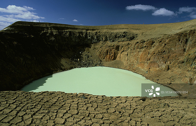 维提火山的火山口：冰岛中部高地图片素材