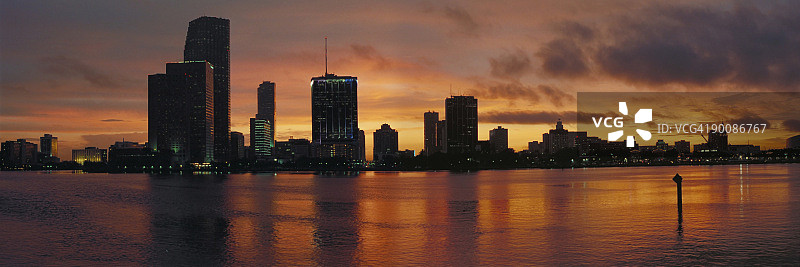 迈阿密日落全景图片素材