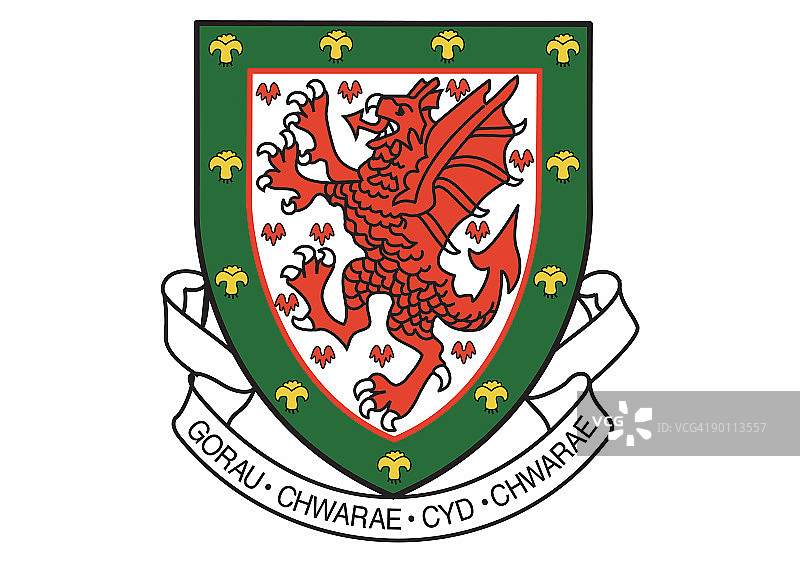 威尔士国家足球协会徽章数字插画图片素材