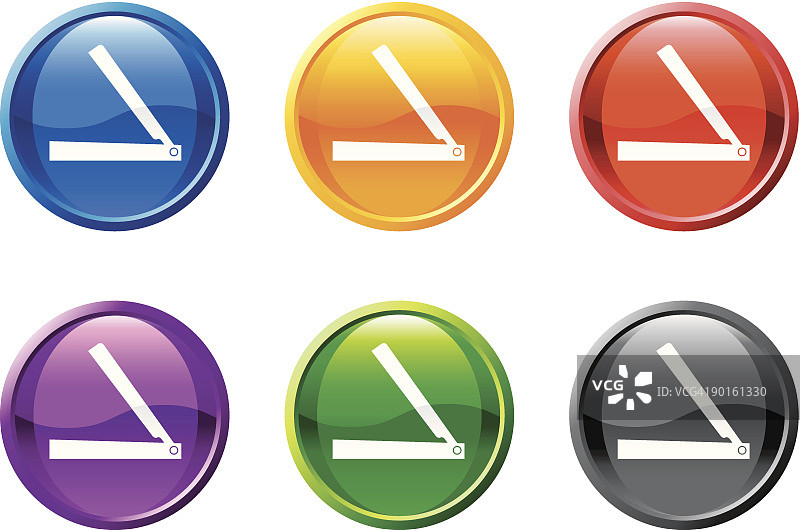 剃须刀片矢量图标集圆形按钮图片素材