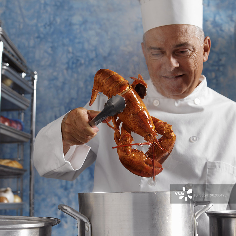 厨师烹饪龙虾图片素材