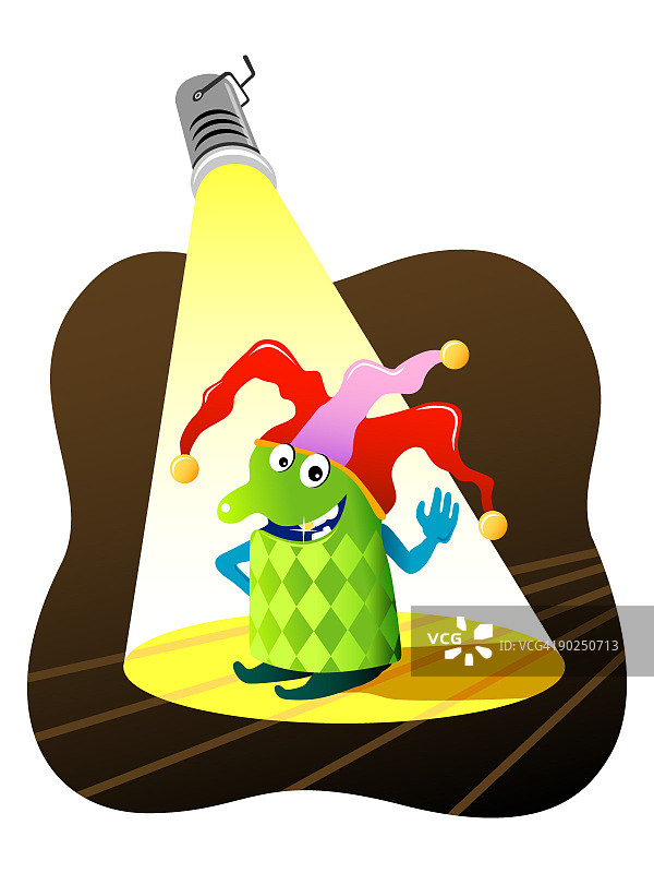 聚光灯下的小丑图片素材