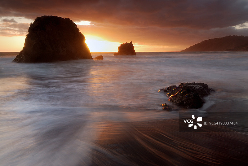 韦斯特波特-联合登陆州立公园的日落图片素材