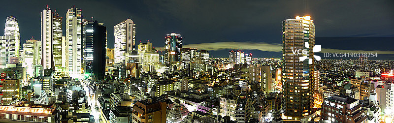 新宿夜景全景图片素材