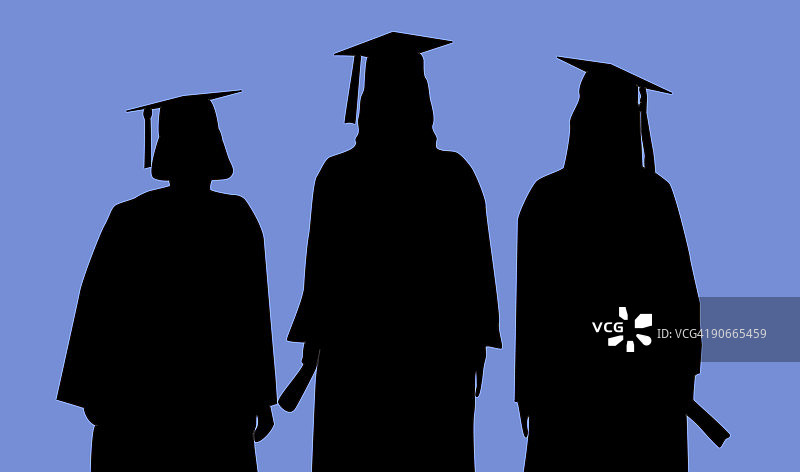 三名毕业生（矢量图）图片素材