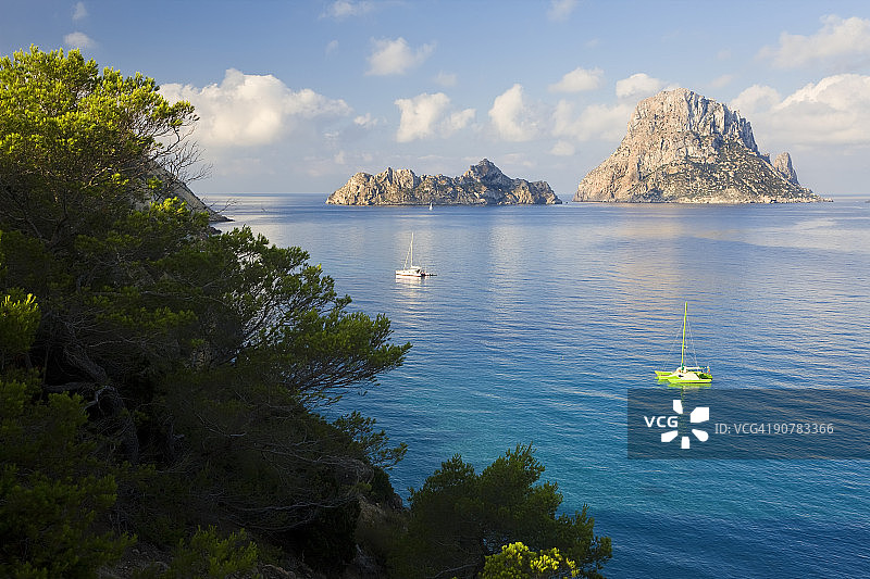 伊维萨岛卡拉德霍特附近的埃斯维德拉岛图片素材