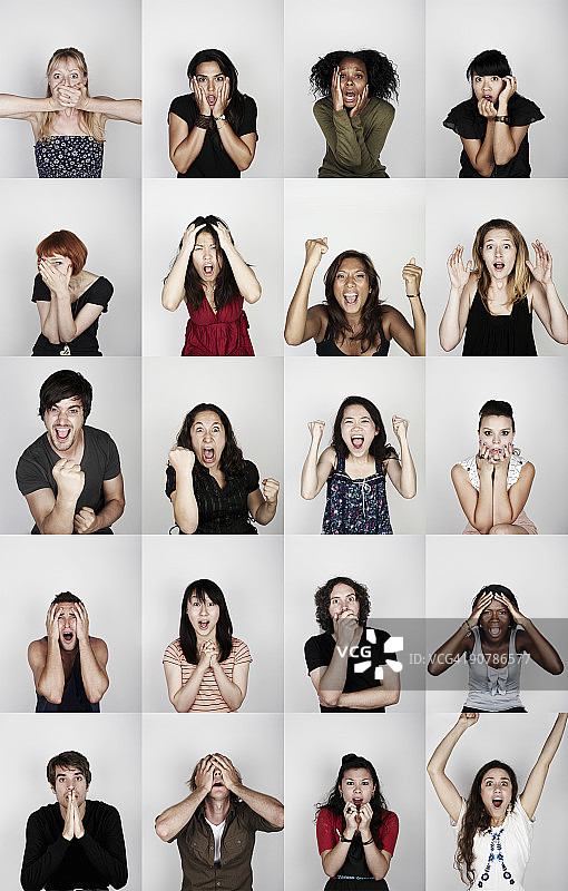 一群人带着不同的情绪图片素材