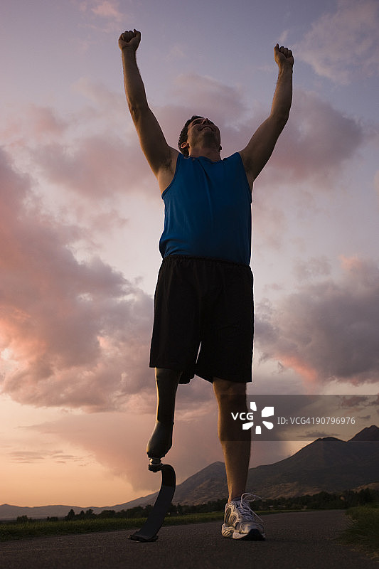 膝下义肢慢跑者图片素材