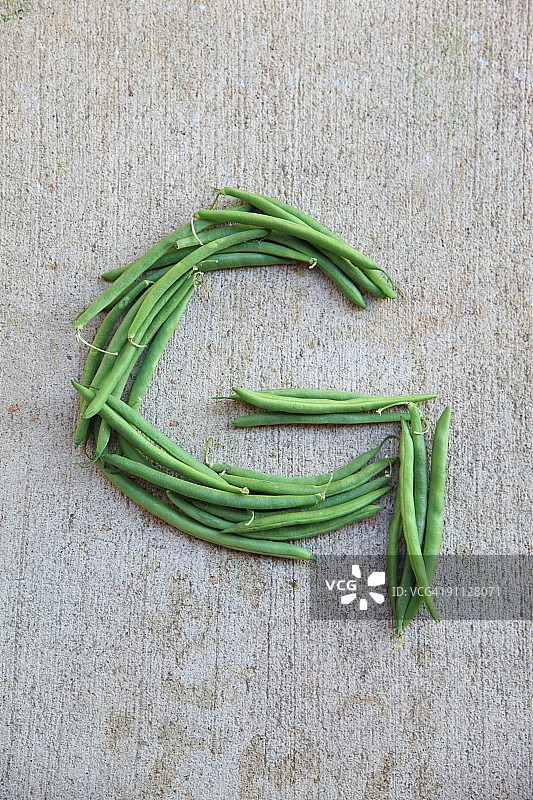 代表绿豆的字母G图片素材