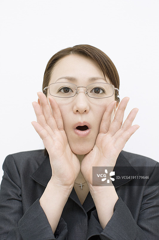 女商人特写肖像，工作室拍摄图片素材
