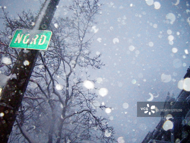 魁北克蒙特利尔的暴风雪图片素材