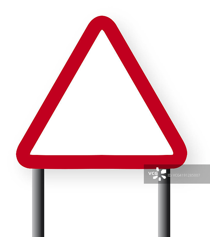 数字插画：道路施工警示牌图片素材