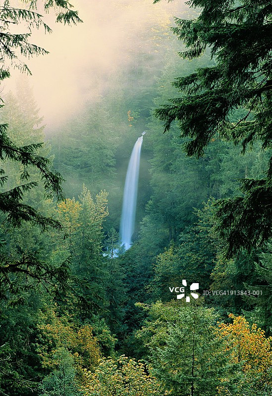 美国俄勒冈州银溪国家公园北瀑布图片素材