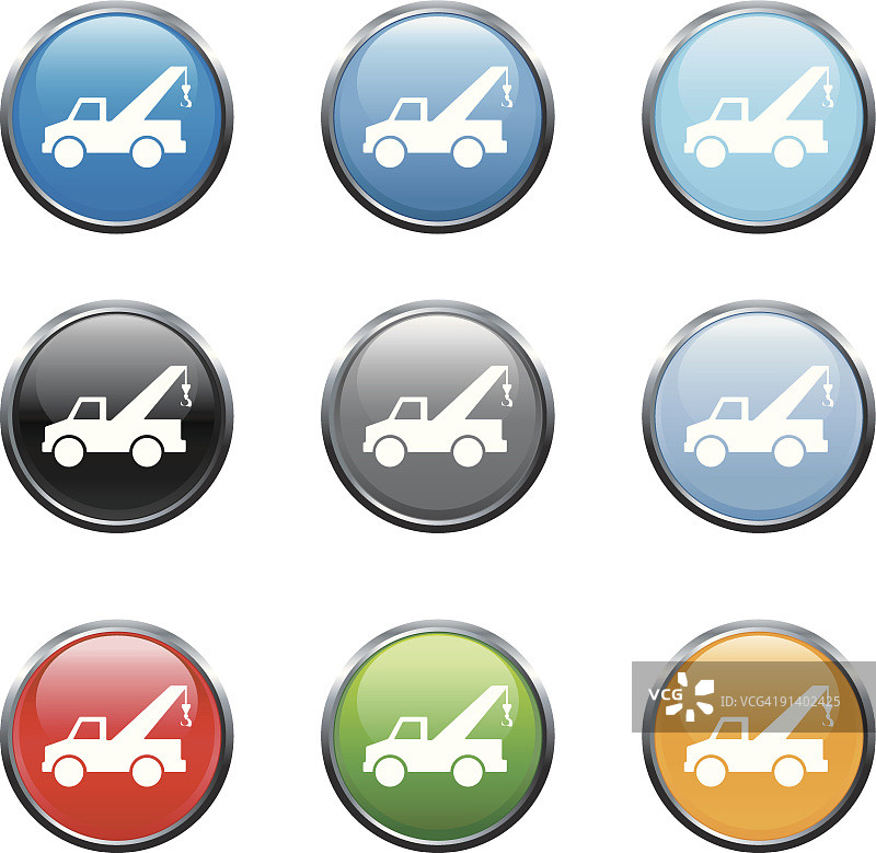 九种颜色的免版税皮卡车矢量艺术图片素材