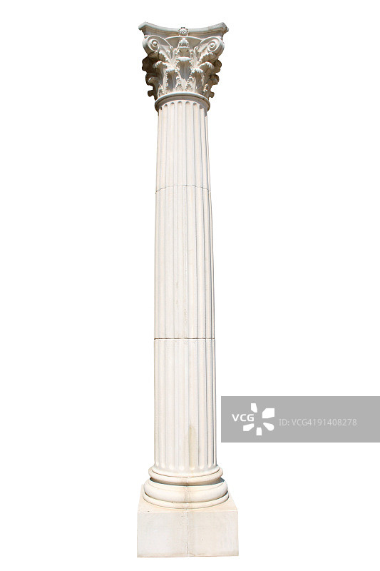 白色背景上的独立柱子图片素材