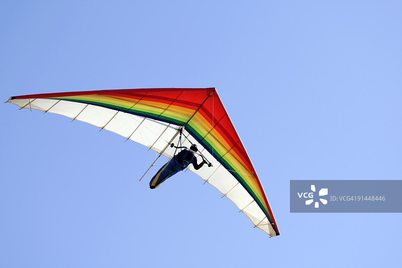晴朗的一天，滑翔伞飞行图片素材