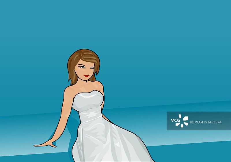 斜躺的新娘图片素材