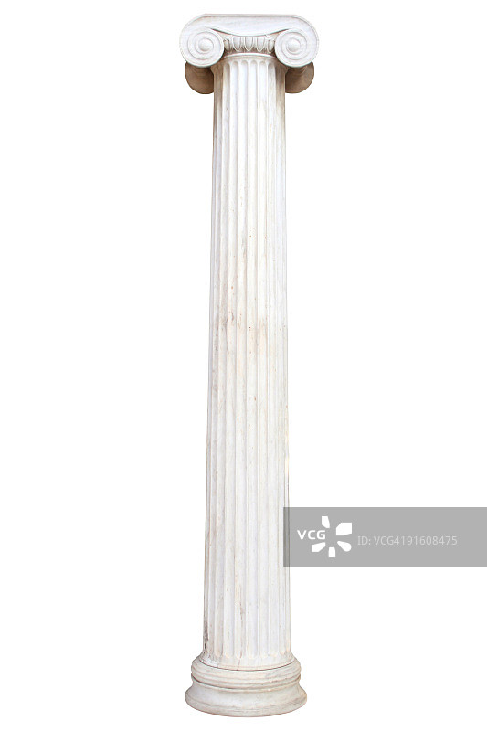 白色旧柱子，独立隔离图片素材