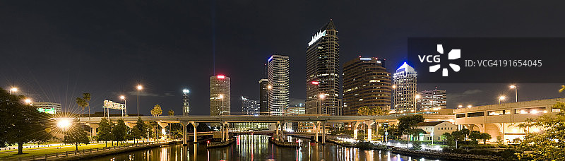 坦帕夜景图片素材