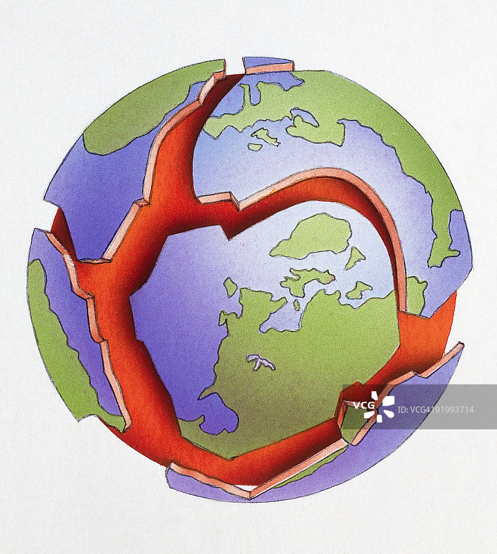 地球板块构造插画图片素材