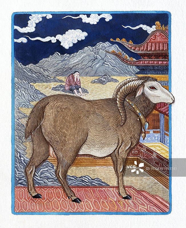 代表中国羊年的吉祥羊插图图片素材