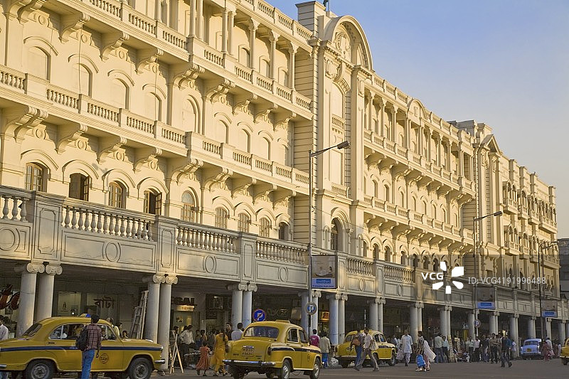 印度西孟加拉邦加尔各答Jawaharlal Nehru路建筑群图片素材
