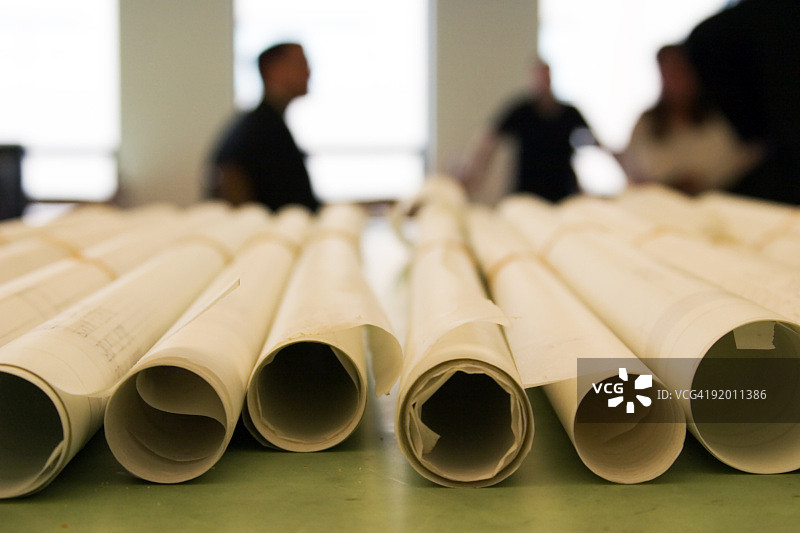 带人物的建筑平面图图片素材